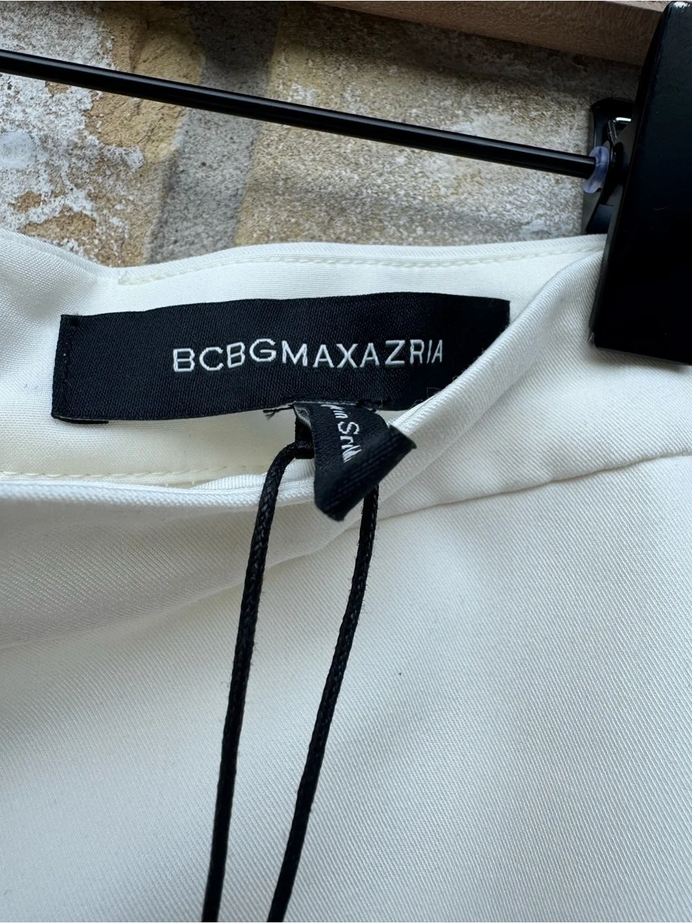 NWT BCBGMAXAZRIA Ivory Mini Skirt Size S Gardenia A-Line Flare